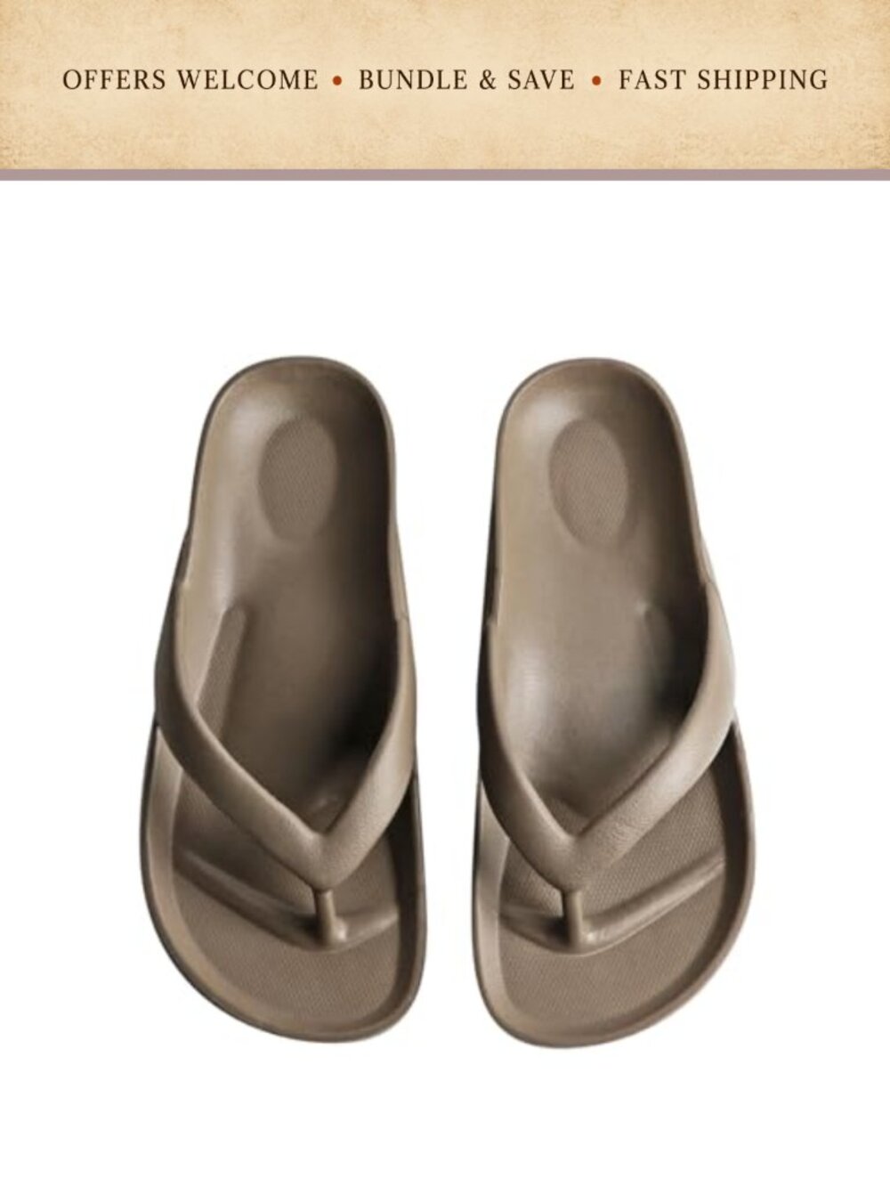 Arch Support Flip Flops EVA Cushioning Thong Sandals Non-Slip Shower Beach